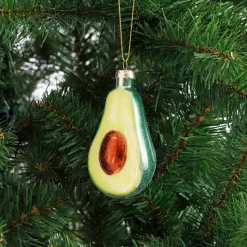 House of Seasons Weihnachtsbaumschmuck Avocado grün 5,5 x4,5 x 10 cm