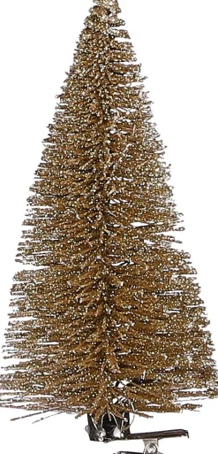 House of Seasons Weihnachtsschmuck Baum mit Clip gold D 6,5 H 16 cm 3 St.