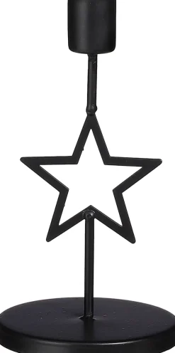 House of Seasons Kerzenständer schwarz D 9 H 17 cm