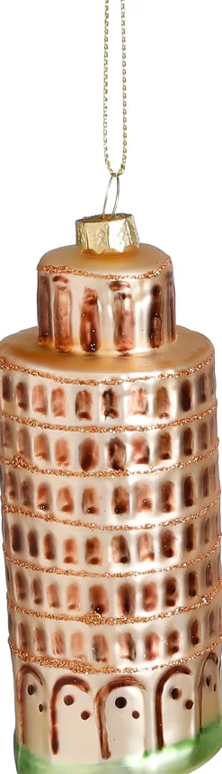 House of Seasons Weihnachtsbaumschmuck Turm von Pisa braun D 4,5 H 12 cm