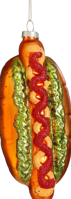 House of Seasons Weihnachtsbaumschmuck Hotdog gold 7 x 5,5 x 15,5 cm