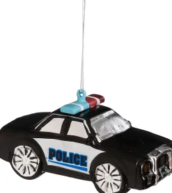 House of Seasons Weihnachtsbaumschmuck Polizeiauto schwarz / weiß 13 x 7,5 x 6,5 cm