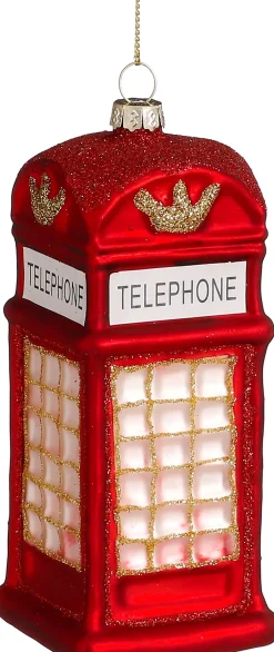 House of Seasons Weihnachtsbaumschmuck Telefonzelle rot 6 x 6 x 14 cm