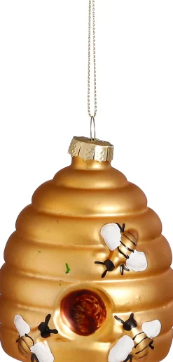 House of Seasons Weihnachtsbaumschmuck Bienenkrob braun D 7,5 H 9 cm