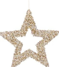 House of Seasons Weihnachtsbaumschmuck Stern Chris gold D 30 H 0,5 cm