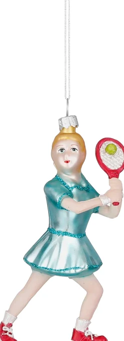 House of Seasons Weihnachtsbaumschmuck Tennisspieler blau 8 x 4 x 13 cm