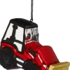 House of Seasons Weihnachtsbaumschmuck Bulldozer rot 12 x 4,5 x 7,5 cm