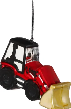 House of Seasons Weihnachtsbaumschmuck Bulldozer rot 12 x 4,5 x 7,5 cm