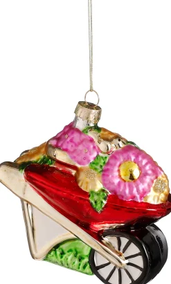 House of Seasons Weihnachtsbaumschmuck Schubkarre rot 10,5 x 6 x 9,5 cm