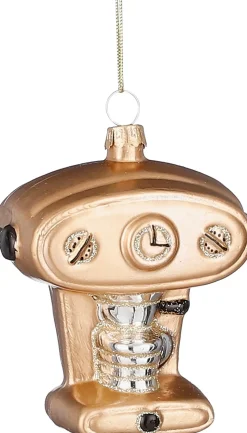 House of Seasons Weihnachtsbaumschmuck Kaffeemaschine gold 8 x 5 x 9 cm