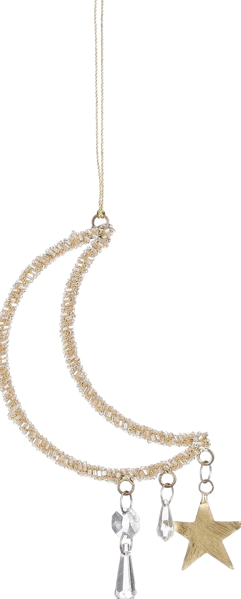 House of Seasons Weihnachtsbaumschmuck Mond und Sterne gold 12 x 4 cm