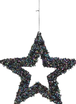 House of Seasons Weihnachtsbaumschmuck Stern Maria schwarz D 25 H 0,5 cm