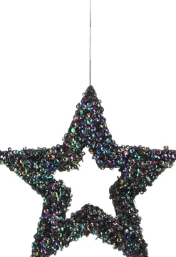 House of Seasons Weihnachtsbaumschmuck Stern Maria schwarz D 20 H 0,5 cm