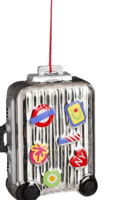 House of Seasons Weihnachtsbaumschmuck Koffer silber 8 x 4 x 11 cm