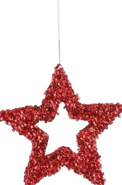 House of Seasons Weihnachtsbaumschmuck Stern Maria rot D 20 H 0,5 cm