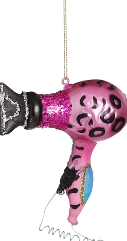 House of Seasons Weihnachtsbaumschmuck Föhn rosa 9,5 x 4,5 x 10,5 cm