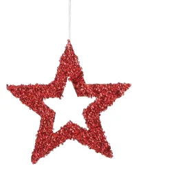 House of Seasons Weihnachtsbaumschmuck Stern Maria rot D 30 H 0,5 cm