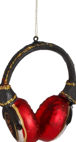 House of Seasons Weihnachtsbaumschmuck Kopfhörer rot 9,5 x 5 x 11 cm