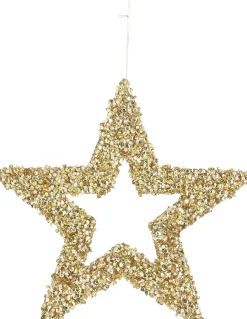 House of Seasons Weihnachtsbaumschmuck Stern Maria gold D 30 H 0,5 cm