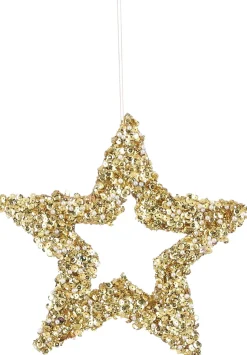 House of Seasons Weihnachtsbaumschmuck Stern Maria gold D 20 H 0,5 cm