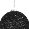 House of Seasons Weihnachtskugel schwarz mit Glitzer D 8 cm