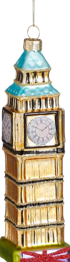 House of Seasons Weihnachtsbaumschmuck Big Ben gold 4,5 x 4,5 x 15 cm