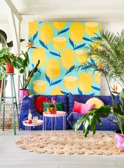 In the Mood Collection Dekokissen PomPom gelb D 40 H 12 cm