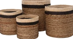 Intratuin Aufbewahrungskorb Didi naturell / schwarz / weiß D 25 H 20 cm