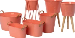 Intratuin Blumentopf auf Beinen Mavi orange 23 x 23 x 47 cm