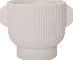 Intratuin Blumentopf mit Fuß Pierre weiß 31,5 x 24 x 23,5 cm