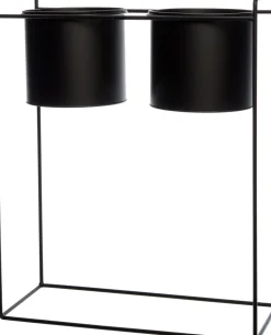 Intratuin Blumentopf-Ständer schwarz 45 x 20 x 55 cm