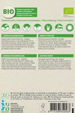 Intratuin Chili (Capsicum annuum 'De Cayenne') (BIO) Samen