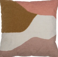 Intratuin Dekokissen Bobbi weiß / rosa / braun 45 x 45 cm