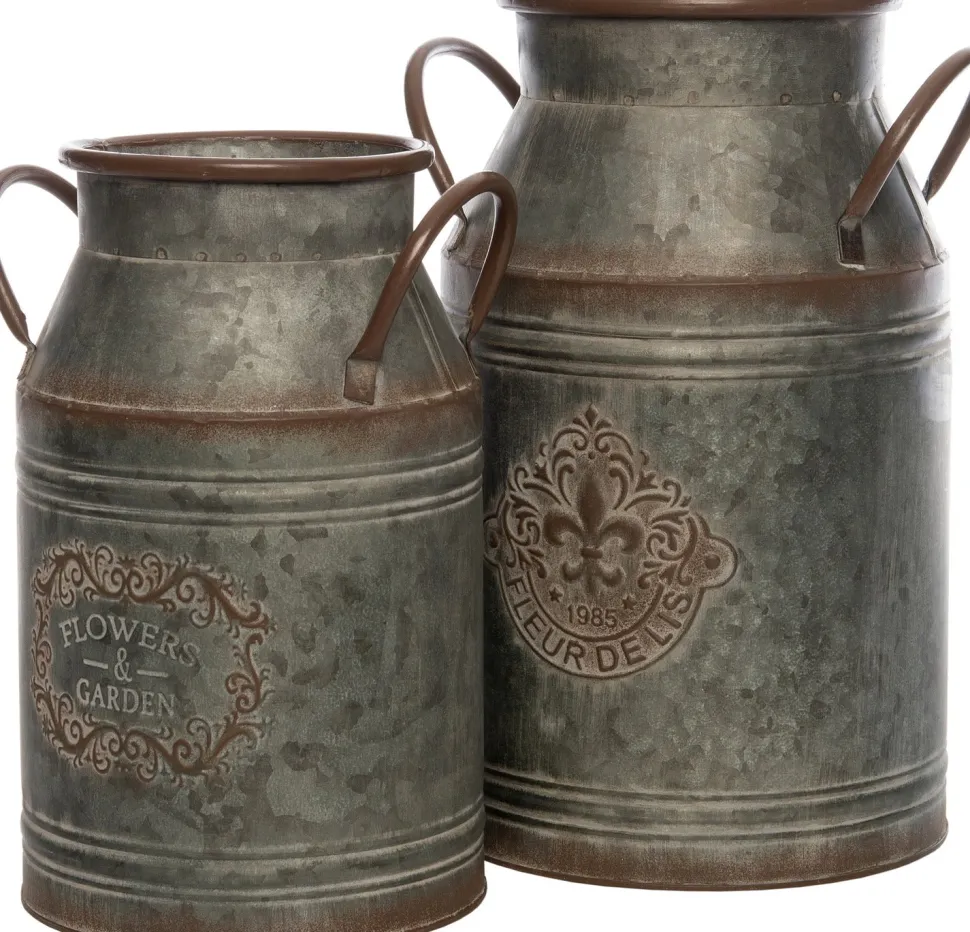 Intratuin Deko-Milchkanne Gartenaccessoire Zink 20 x 18 x 29 cm 6l