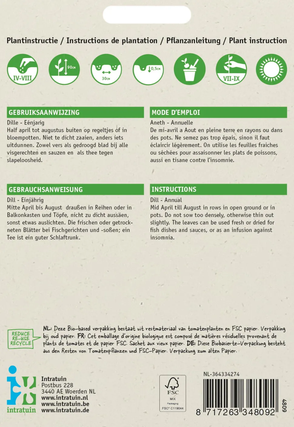 Intratuin Dill (Anethum graveolens) Samen