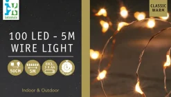 Intratuin Drahtlichterkette kupfer 5 m außen mit LEDs klassisch warm