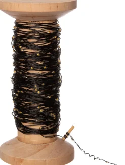 Intratuin Drahtlichterkette schwarz auf Rolle mit 200 Lämpchen warmweiß D 7,5 H 15 cm