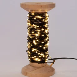 Intratuin Drahtlichterkette schwarz auf Rolle mit 200 Lämpchen warmweiß D 7,5 H 15 cm