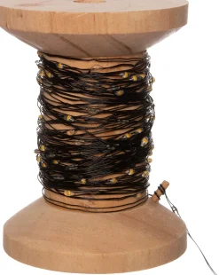 Intratuin Drahtlichterkette schwarz auf Rolle mit 100 Lämpchen warmweiß D 7 H 9,5 cm