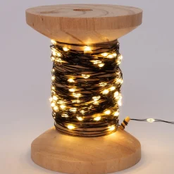 Intratuin Drahtlichterkette schwarz auf Rolle mit 100 Lämpchen warmweiß D 7 H 9,5 cm