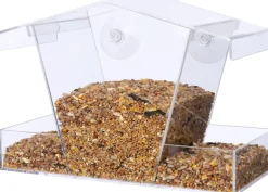 Intratuin Fenster-Vogelfutterhaus transparent 23 x 11 x 15 cm