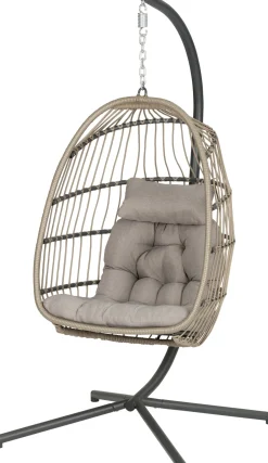 Intratuin Hängesessel mit Gestell klappbar Pax grau