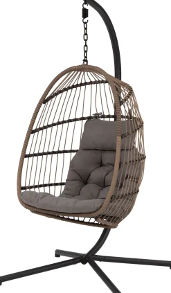 Intratuin Hängesessel mit Gestell klappbar Pax taupe