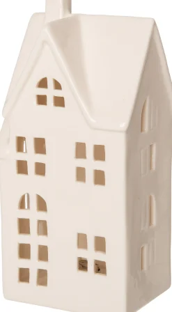 Intratuin Häuschen Gerry weiß mit LED 8,3 x 7 x 17 cm