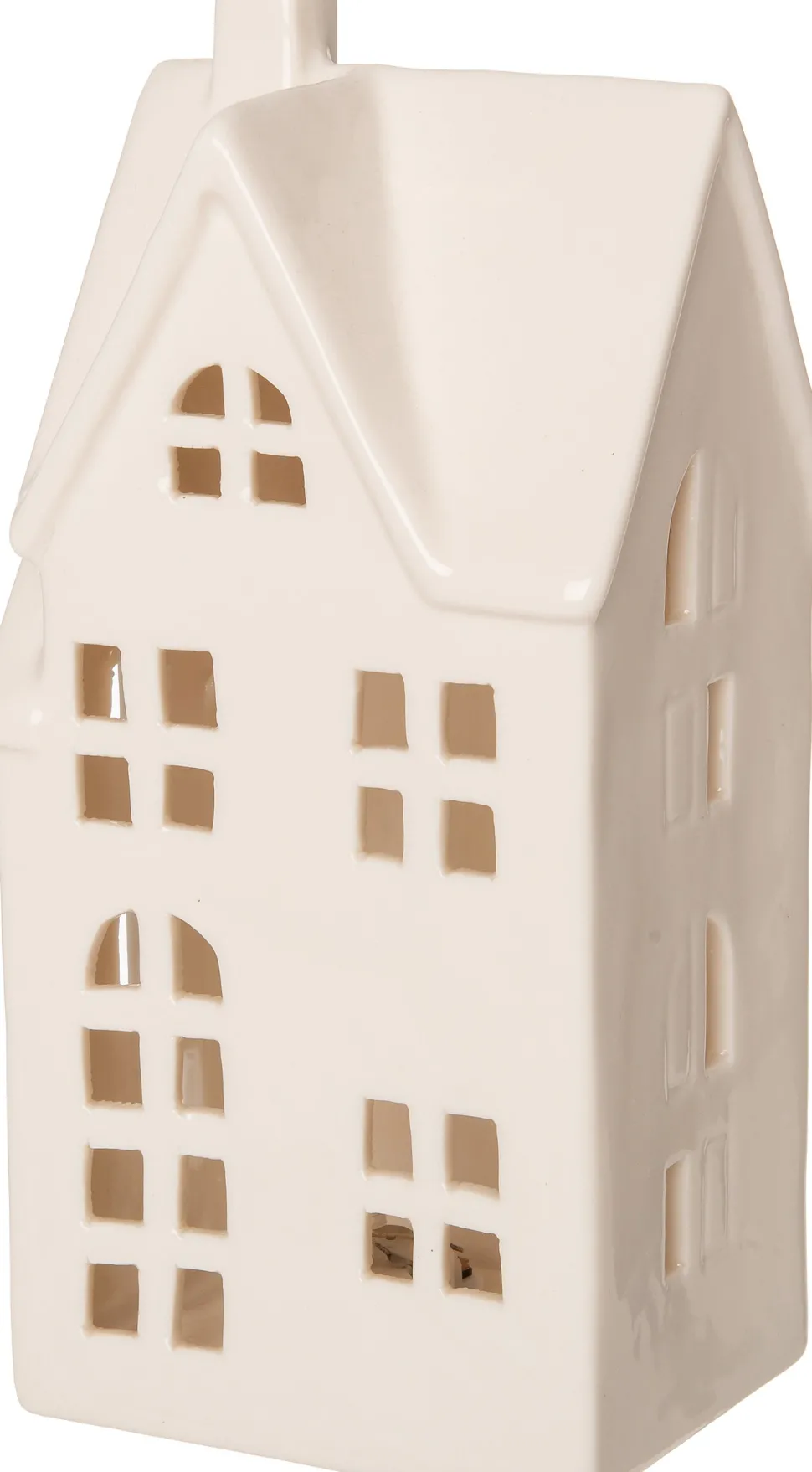 Intratuin Häuschen Gerry weiß mit LED 8,3 x 7 x 17 cm