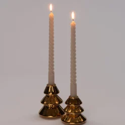 Intratuin Kerzenständer Tannenbaum Pia gold D 8,3 H 8,2 cm