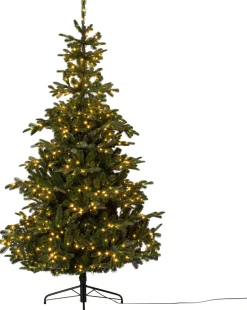 Intratuin Künstlicher Weihnachtsbaum Nordman grün D 130 H 210 cm mit 800 LEDs warmweiß