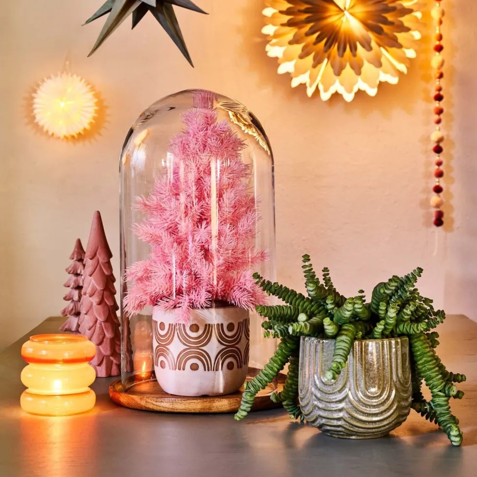 Intratuin Künstlicher Weihnachtsbaum im Topf rosa D 23 H 50 cm