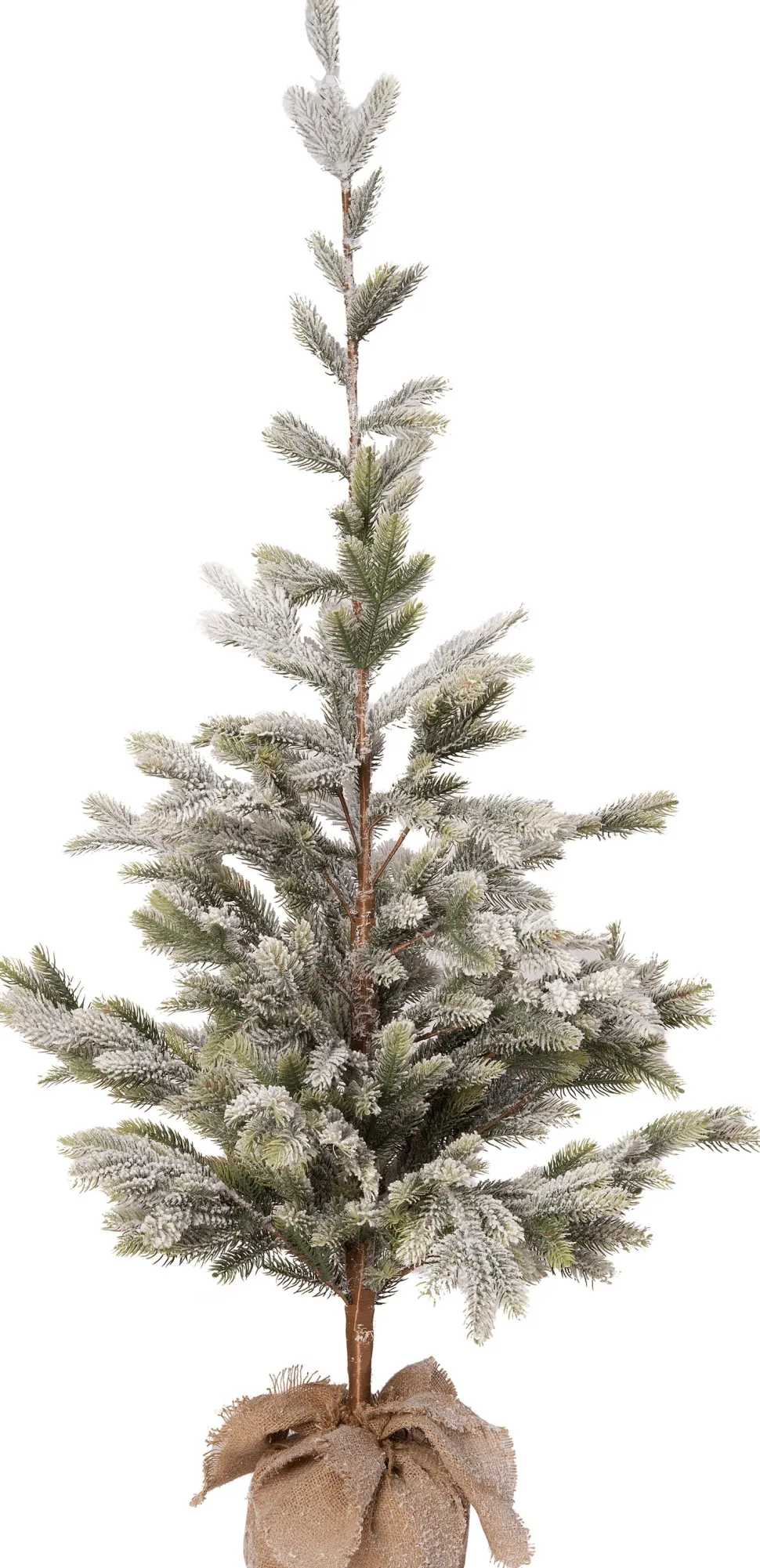 Intratuin künstlicher Weihnachtsbaum mit Schnee grün mit Jute-Fuß D 50 H 150 cm