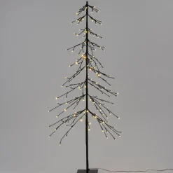 Intratuin LED Weihnachtsbaum Daan schwarz mit Beleuchtung warmweiß D 57 H 120 cm